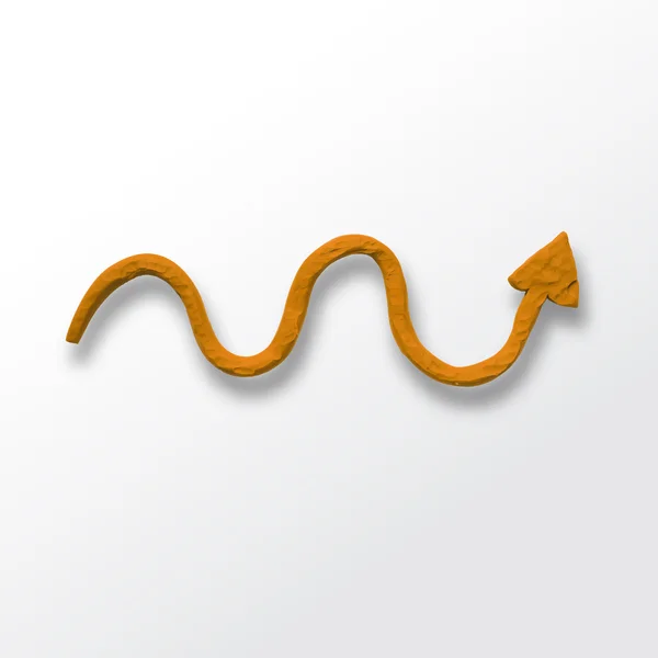 Twisted plasticine arrow on white background — Stock vektor