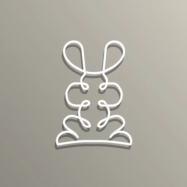 Logotipo moderno em design linear com coelho — Vetor de Stock