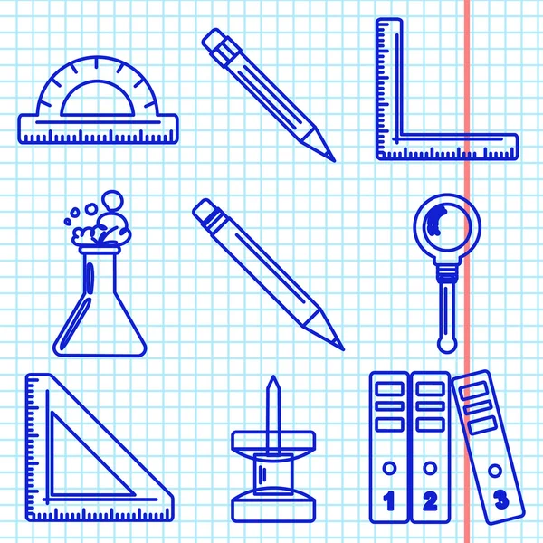 Black school goods icons. Part 3. — Stockvector