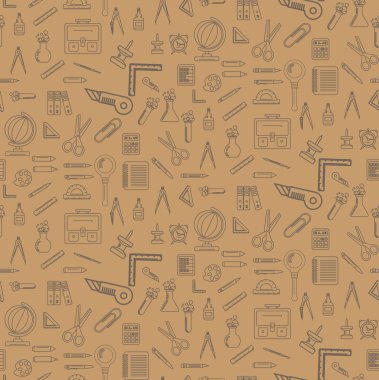 Okul malzemelerinde kusursuz desen