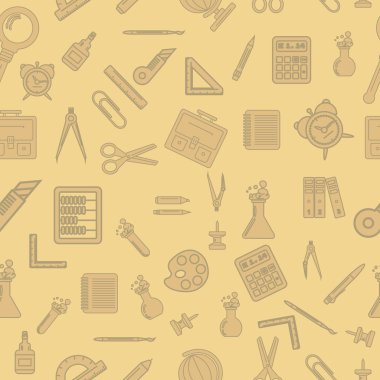 Okul malzemelerinde kusursuz desen