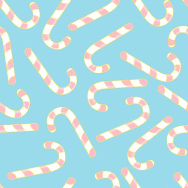 Vektör Noel şeker mavi arka plan ile seamless modeli.