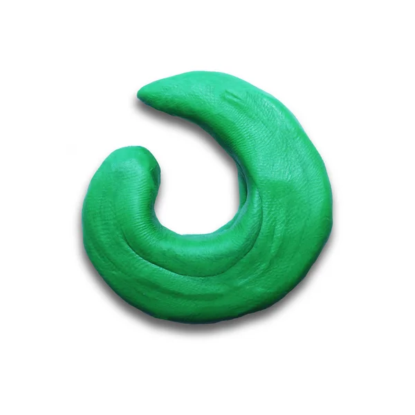 Spirale oggetto plastilina verde — Foto Stock