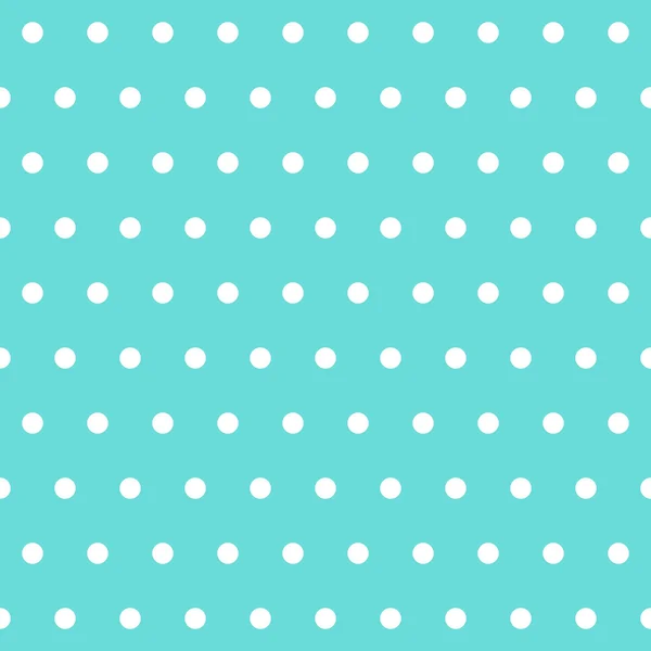 White polka dots on tiffany color background — Stock Vector