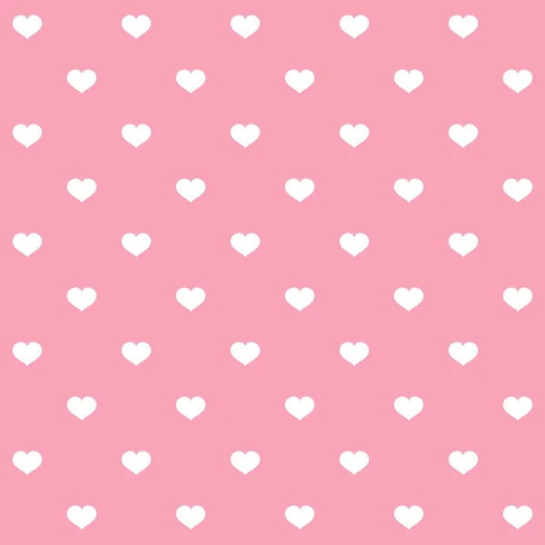 Witte polka dots hart op roze achtergrond — Stockvector