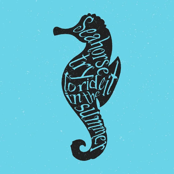 Typografie písmo seahorse — Stockový vektor