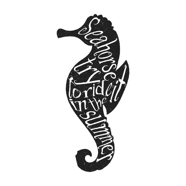 Typography lettering seahorse Royalty Free Stock Vectors