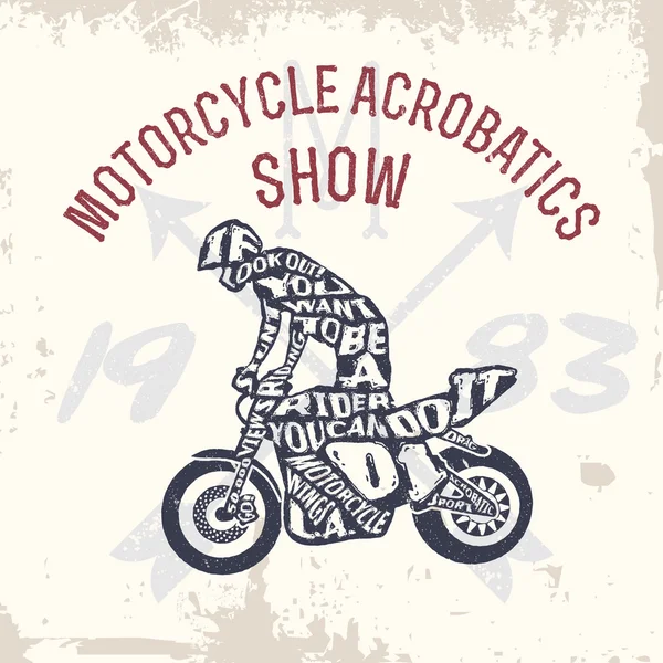 Tipografía tipografía motociclista — Vector de stock