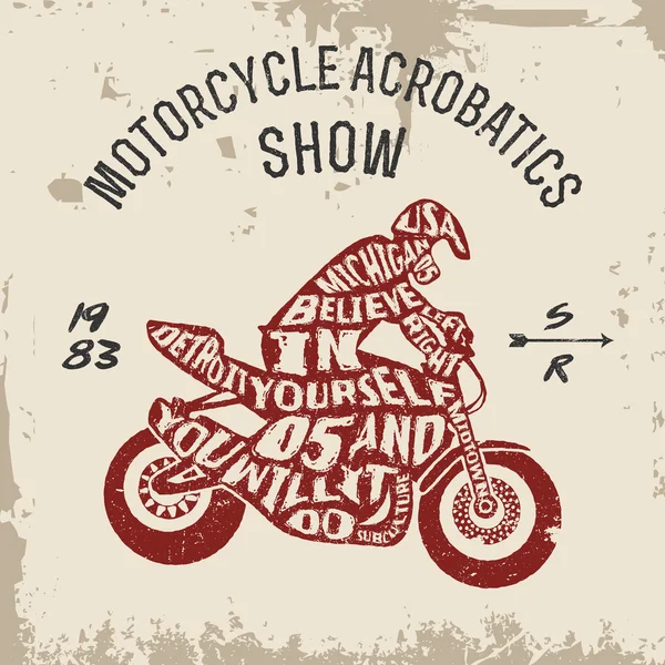 Tipografía tipografía motociclista — Archivo Imágenes Vectoriales