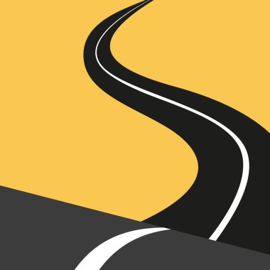 Yol mesafe içinde kaybolur. Vektör.