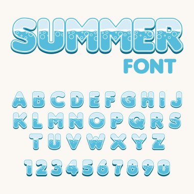 Deniz şık yazı tipi. Vektör.