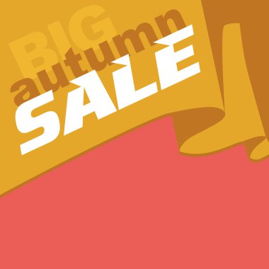 Büyük sonbahar satış. Bayrak üzerinde yazıt.