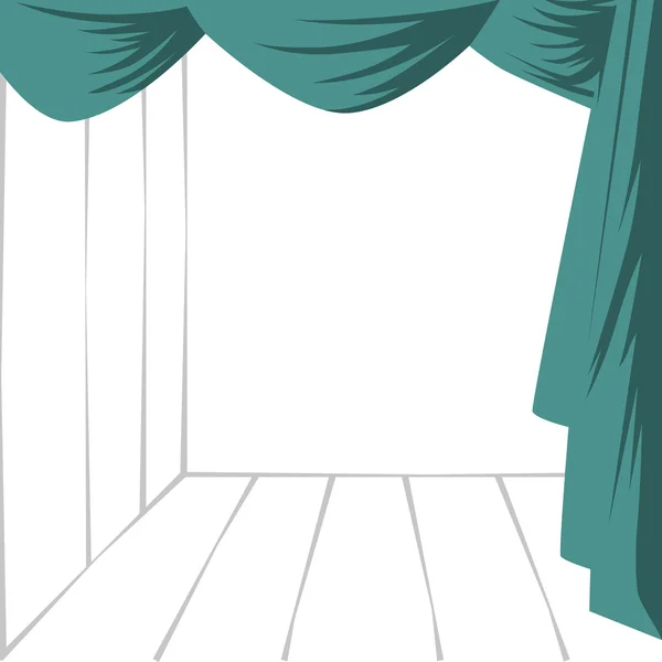 The curtain and the stage. Vector illustration. — Stock Vector