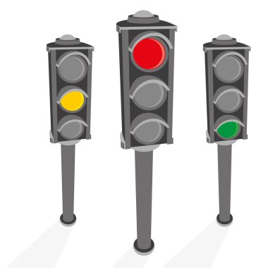 Trafik ışığı görüntüsü. Vektör çizim.