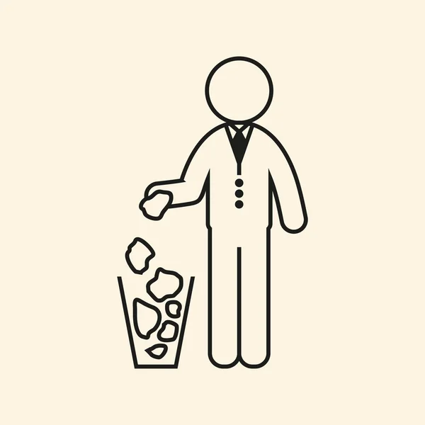 Man throws garbage. Vector illustration. — Stock Vector