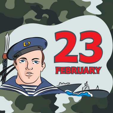 Deniz silahlı sily. Vektornaya illüstrasyon.