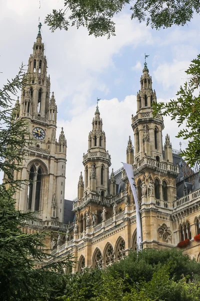 Vista de Wien Rathaus na Áustria — Fotografia de Stock