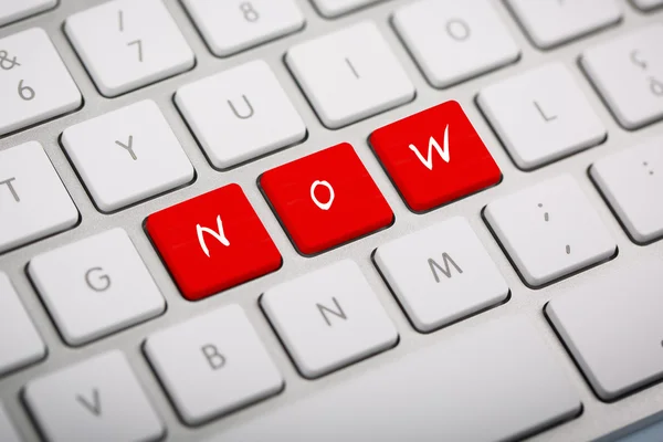 The word "NOW" written on keyboard — Stock Photo, Image