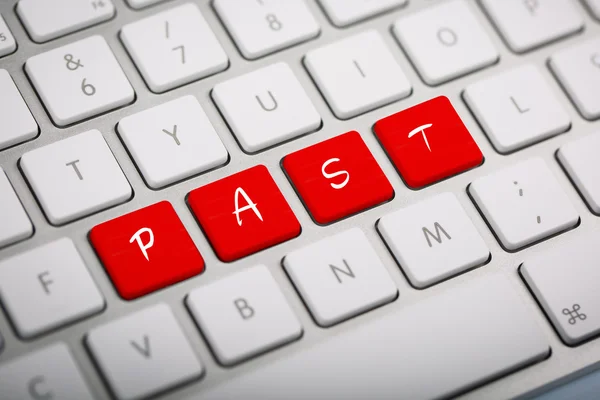 The word "PAST" written on metallic keyboard. — Stock Photo, Image