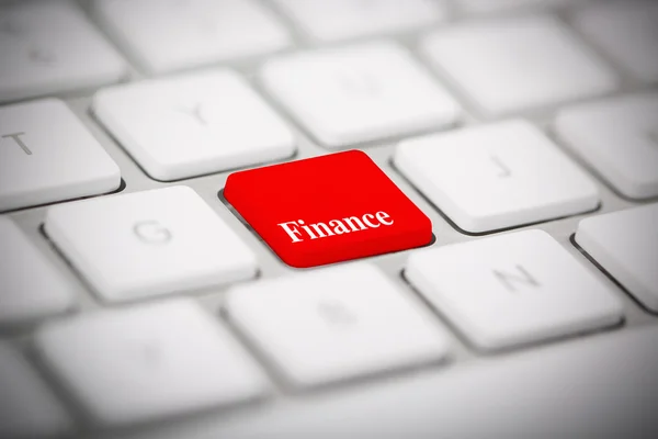 The word "FINANCE" written on keyboard — Stock Photo, Image
