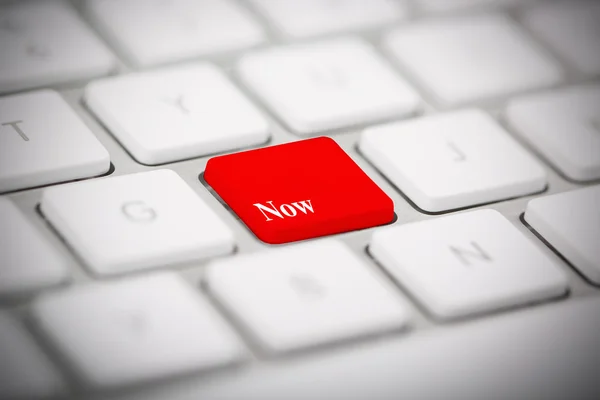 The word "NOW" written on keyboard — Stock Photo, Image