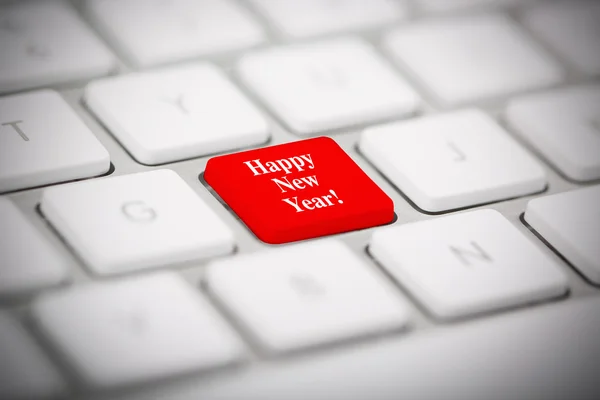 Kata-kata "HAPPY", "NEW" dan "YEAR" pada keyboard . — Stok Foto