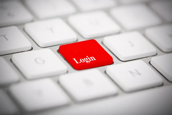Słowo "Login" napisane na klawiaturze — Zdjęcie stockowe
