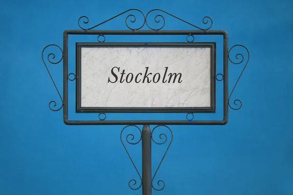 Stockolm em um quadro de sinalização — Fotografia de Stock