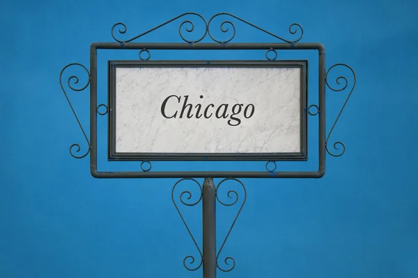 Chicago op een uithangbord — Stockfoto