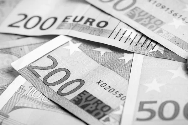 Primeros planos de los billetes en euros — Foto de Stock