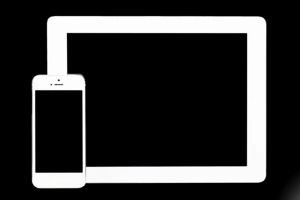 Tableta blanca PC y Smartphone —  Fotos de Stock
