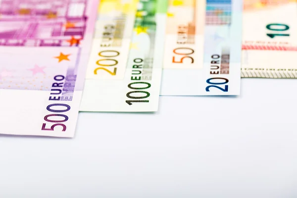 Close-up van euro-bankbiljetten — Stockfoto