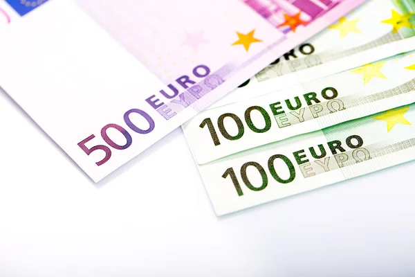 Gros plan sur les billets en euros — Photo