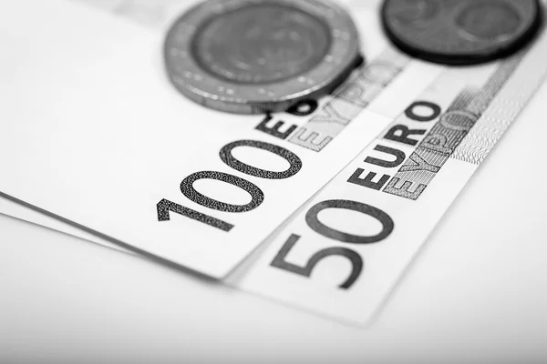 Primeros planos de billetes y monedas — Foto de Stock