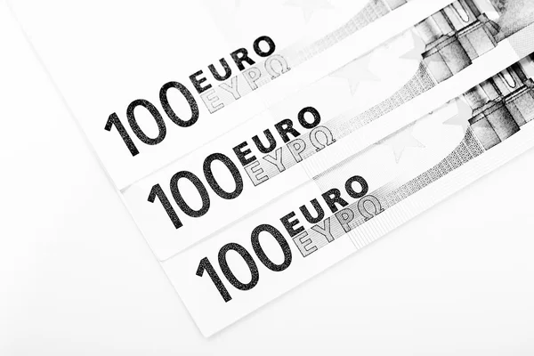 Closeup eurobankovek — Stock fotografie