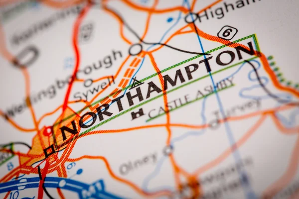 Northampton şehir üzerinde bir yol haritası