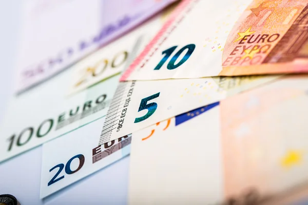 Close-up van euro-bankbiljetten — Stockfoto