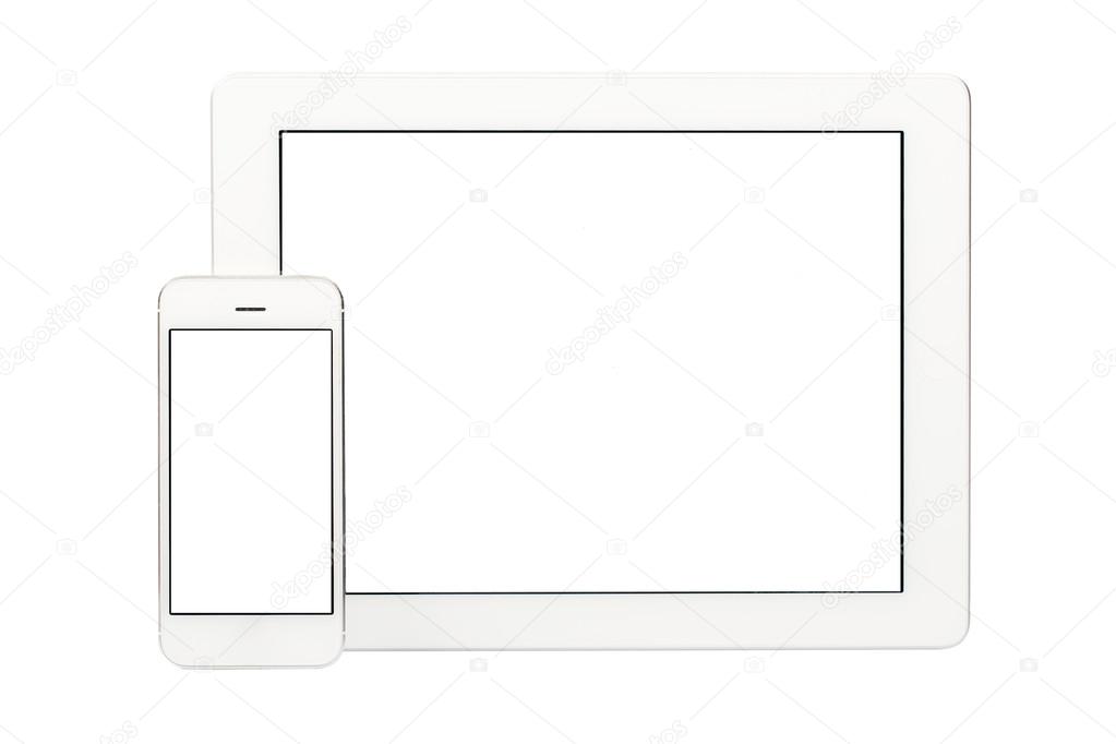 White Tablet Pc and Smartphone