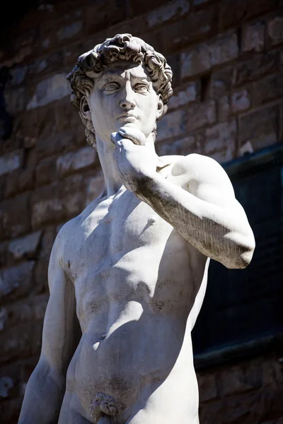 피렌체에서 미켈란젤로의 David의 복사본 — 스톡 사진