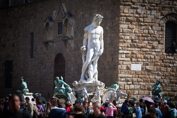 Fonte de Neptuno em Florença, Itália — Fotografia de Stock