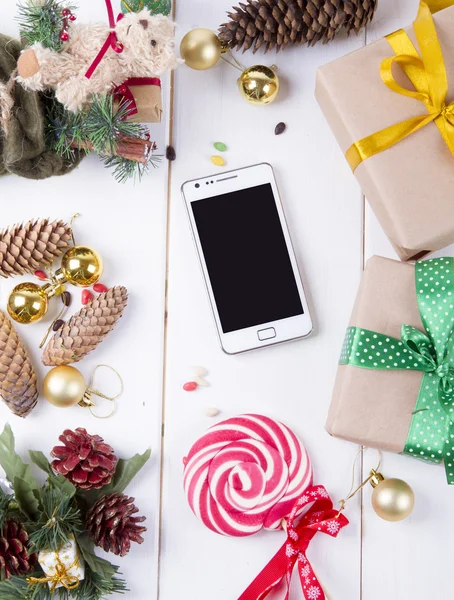 Kerstversiering voor app presentatie. — Stockfoto