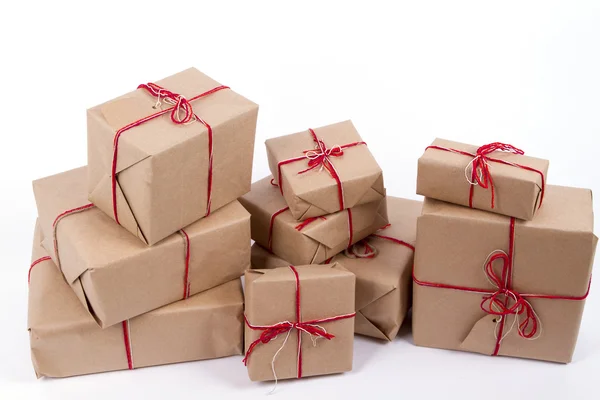 Подарункові коробки Новий рік — стокове фото