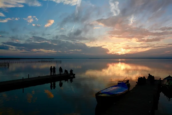 Puesta de sol en Albufera —  Fotos de Stock