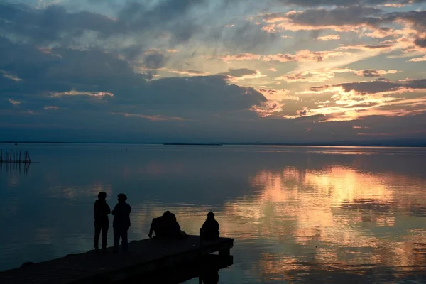 Matahari terbenam di Albufera — Stok Foto