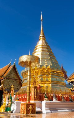 Wat Phra That Doi Suthep, Chiangmai, Thailand with blue sky