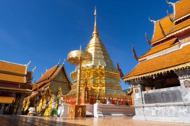 Wat Phra That Doi Suthep, Chiangmai, Thailand with blue sky
