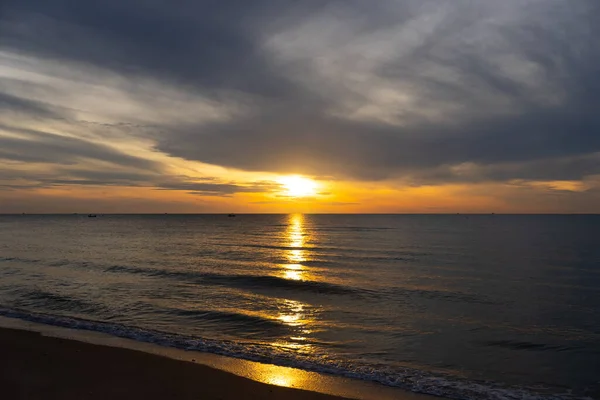 Beautiful Sunset Beach Summer Reflection Sun Water — Stock Photo, Image