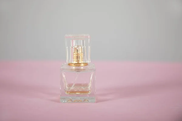 Bottle Perfume Pink Background — Stock Photo, Image