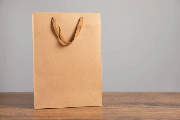 shopping vintage bag on the wooden table