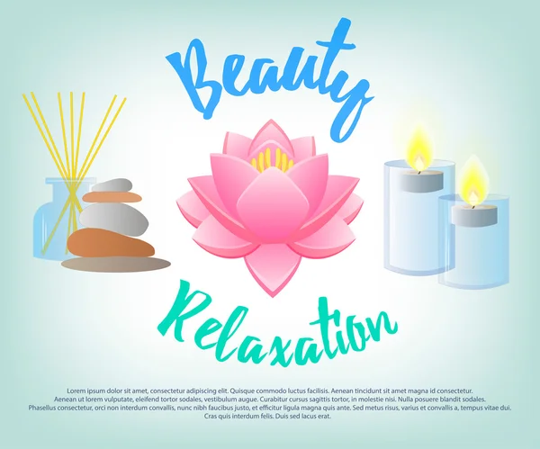 Beauty Salon. Facials, Beauty, Relaxation, Aromatherapy and Massage — Stock Vector